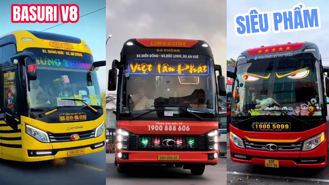 Tổng Hợp Xe Khách Siêu Đẹp Bóp Kèn Ong Vàng, Kèn Basuri Cực Cháy