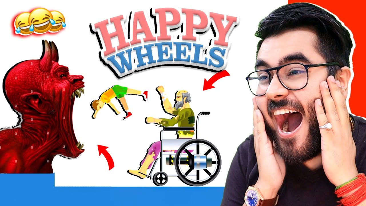 HTC ラッキージョン　kcs ウルフズヘッド　レッドムーン　funny 😂 HAPPY WHEELS but SCARY HORROR Levels | Funny 😂 | Hitesh KS