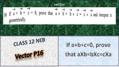 Vector - If a+b+c=0, prove that aXb=bXc=cXa Class 12 NEB Part 16 9 b