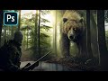 The bear  cinematic photo manipulation  photoshop tutorial