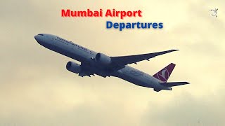Mumbai Airport Departures ! Turkish, Singapore, Emirates, Air India and more