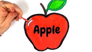 apple drawing draw drawings fruit easy manzana maca paintingvalley