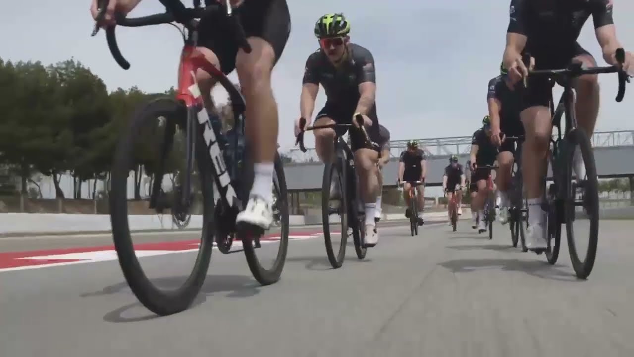 ⁣American Magic Power Team | Cycling on the F1 Track -  Circuit de Barcelona-Catalunya
