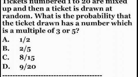 Calculating probability. Tickets numbered 1-20 are mixed...Basic aptitude question for you..