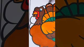 Coloring a Turkey 🦃 #thanksgiving #art #coloring #holidays
