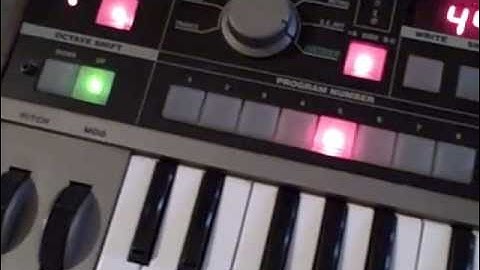 Bass guitar played through a MicroKorg