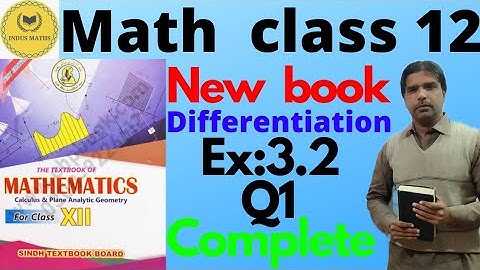 "Class 12 Mathematics Sindh Textbook | Exercise 3.2 Question 1 - Derivatives"