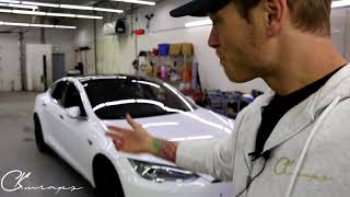 Tesla P85D Here For A Full Wrap In Vvivid Diamond White
