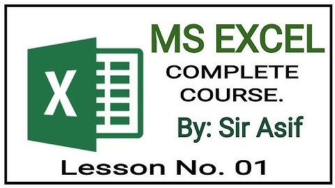 MS Office How to use Microsoft Excel in Urdu/Hindi Class No 1