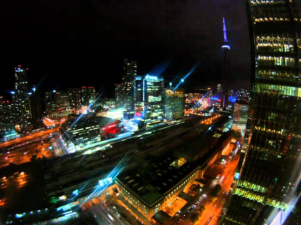 Toronto Downtown - Union Station lake CN Tower 24h time lapse GoPro HD ...