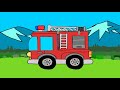はたらくくるま!はしご車を楽しいお絵かき♪のりもの イラスト アニメ