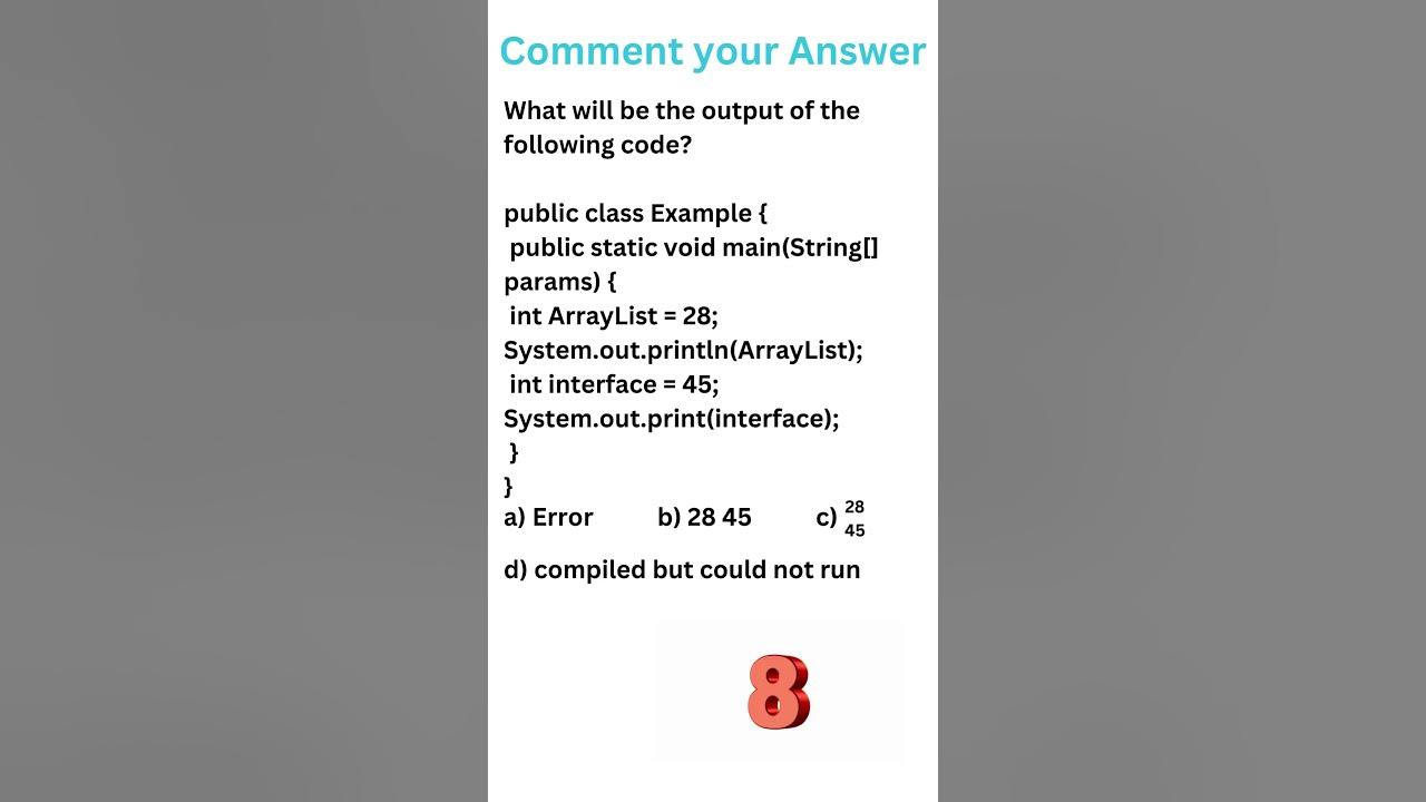 Java Tricky Quiz - 3!!#youtubeshorts #yt #ytshortsvideo #shorts #coding ...
