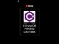 Primitive Datatypes in C-Sharp (C#) - tech4sln