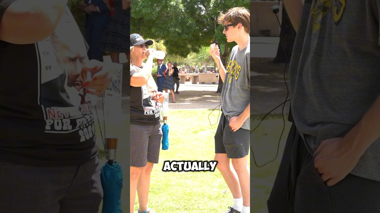 MAGA SUPPORTER runs away after getting dunked on