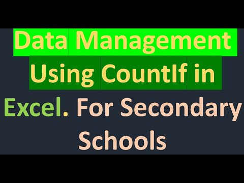Data Management Using Countif in EXCEL for Secondary Schools - YouTube