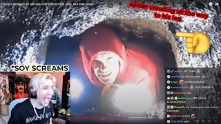 xQc and Jesse screaming as a caveman got stucked in spider nest screenshot 4