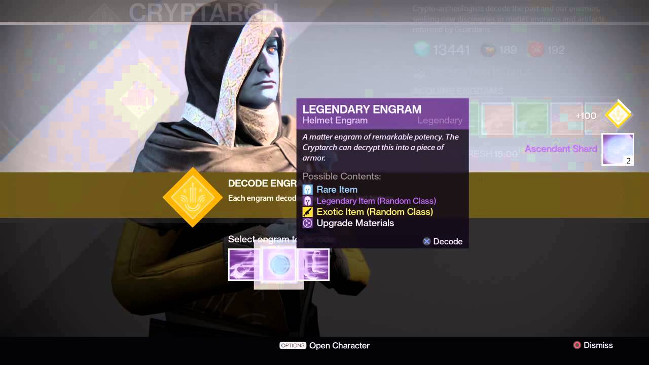 Decoding 9 Pre Dark Below legenday engrams on Dark Below release day