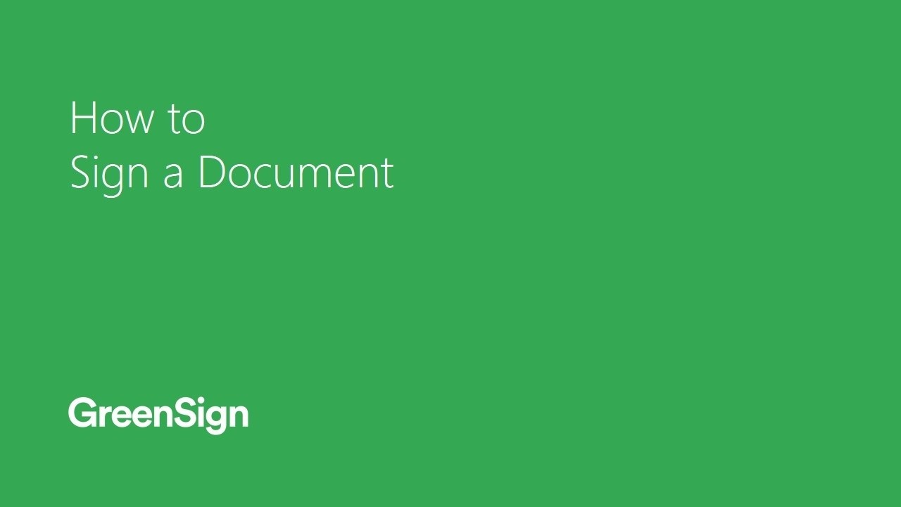 GreenSign: How to Sign a Document
