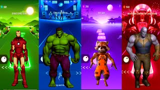 Iron Man vs Hulk vs Rocket Raccoon vs Thanos | Marvel Heroes | Tiles Hop Edm Rush screenshot 2