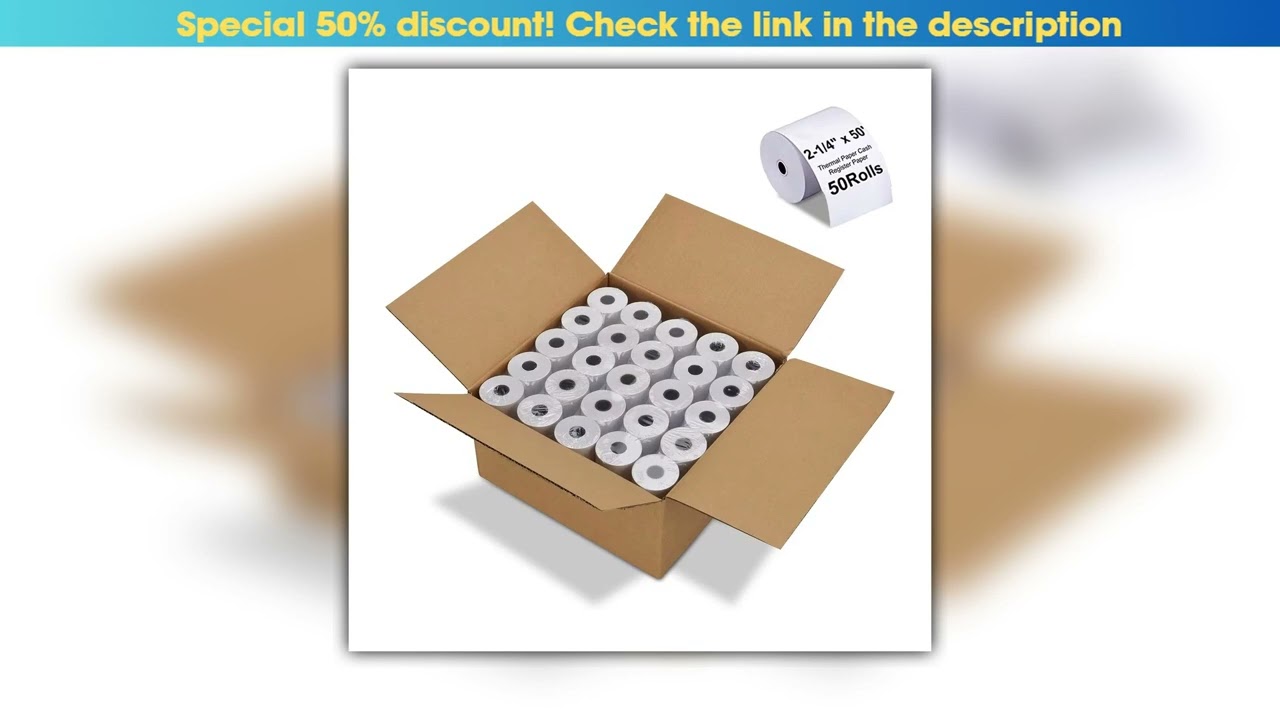 Thermal Paper 57x40mm 50ft Cash Register POS Receipt Paper for Credit Card Machine 50 Rolls BPA