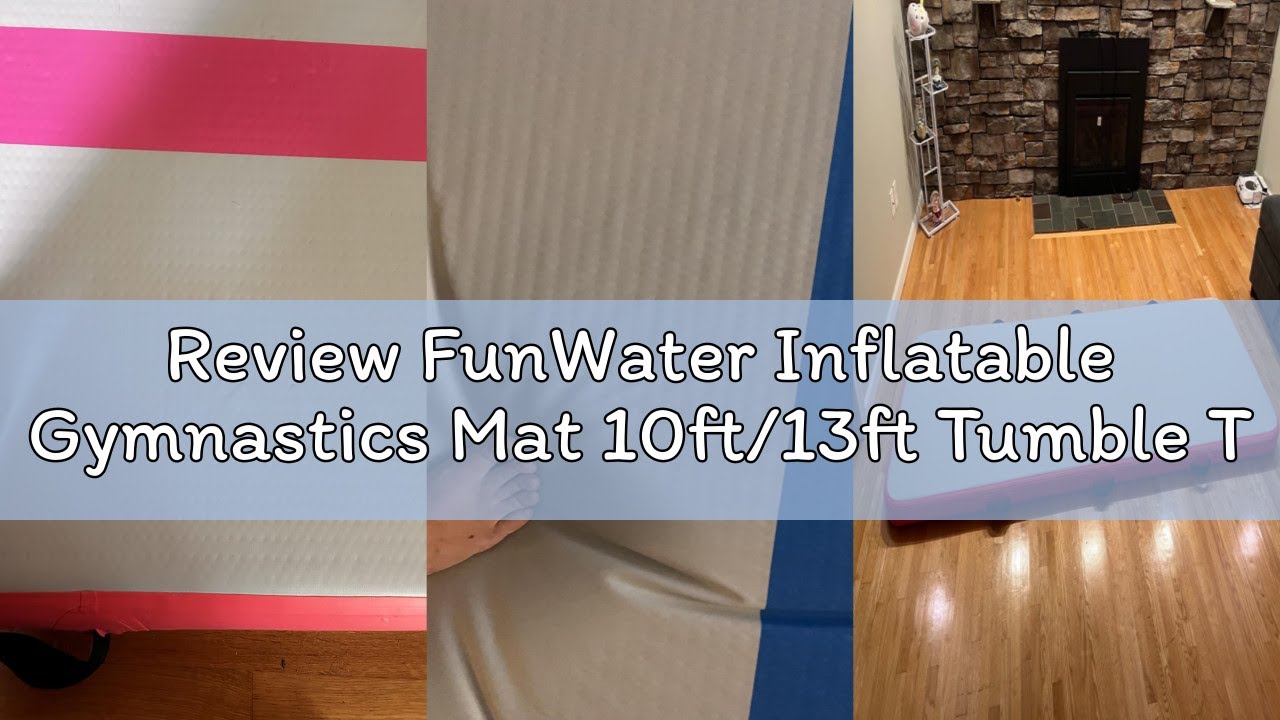 Review FunWater Inflatable Gymnastics Mat 10ft/13ft Tumble Track Tumbling Mat 4in Thick Gymnastic Ma