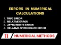 Errors in numerical calculations || Numerical methods
