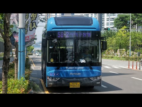 부산58-2번(금강펜테리움2차아파트~명지스위트팰리스)까지주행영상 (신차) (태영버스 첫 범한차량)