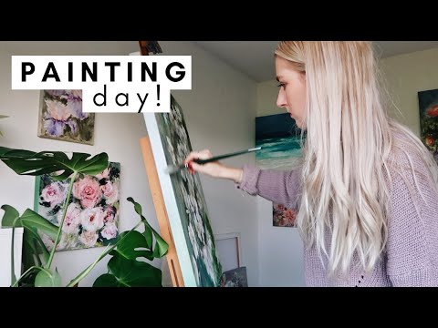 Relaxing Painting Day ARTIST VLOG 