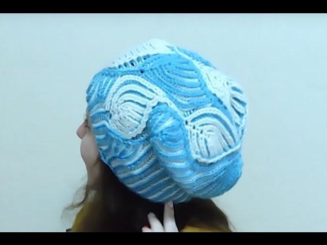 Женская шапка "Морозные узоры" Бриошь спицами. Часть 2 // Brioche Stitch // Women's hats knitting