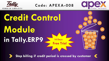 Credit Control Module In Tally.ERP9 | क्रेडिट कण्ट्रोल मॉडुल | By Apex Tally Solutions.