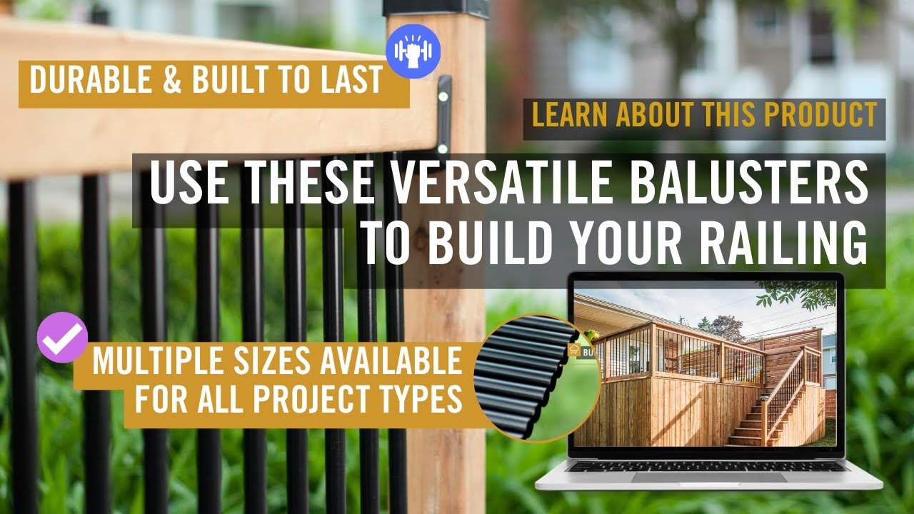 Deck Balusters Belinova Deck Balusters, 51 Pack Metal Deck Spindles, 26"x0.75" Staircase - View #3