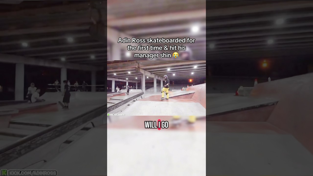 Adin Ross skateboarded for the first time & hit his manager shin 😭 