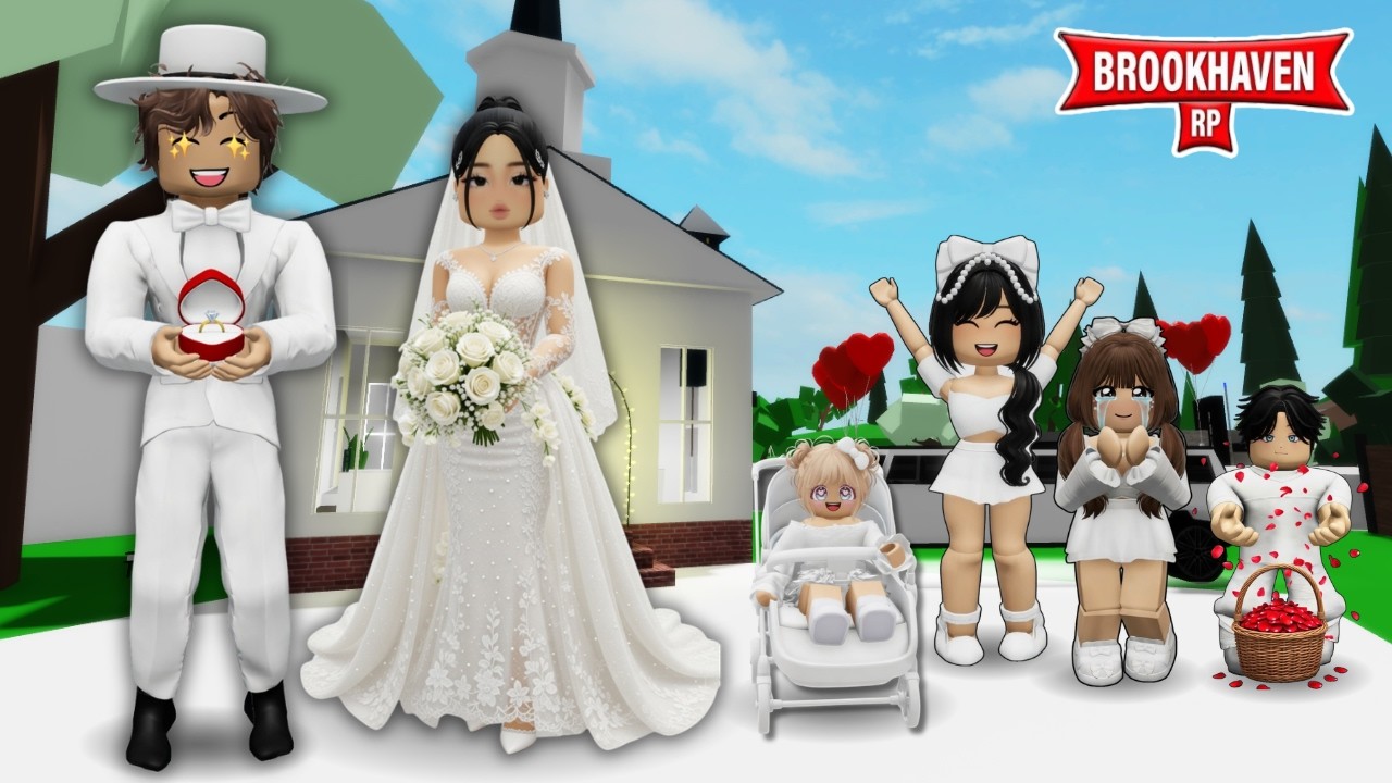 ME CASE EN BROOKHAVEN CON EL PAPÁ DE MIS HIJOS EN ROBLOX ESTAMOS MUY FELICES EN LA FIESTA #roblox