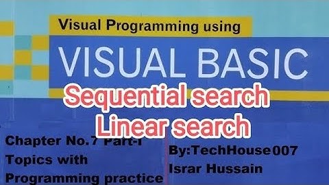 Sequential search in visual basic programming How to find numbers from an array Linear search in VB