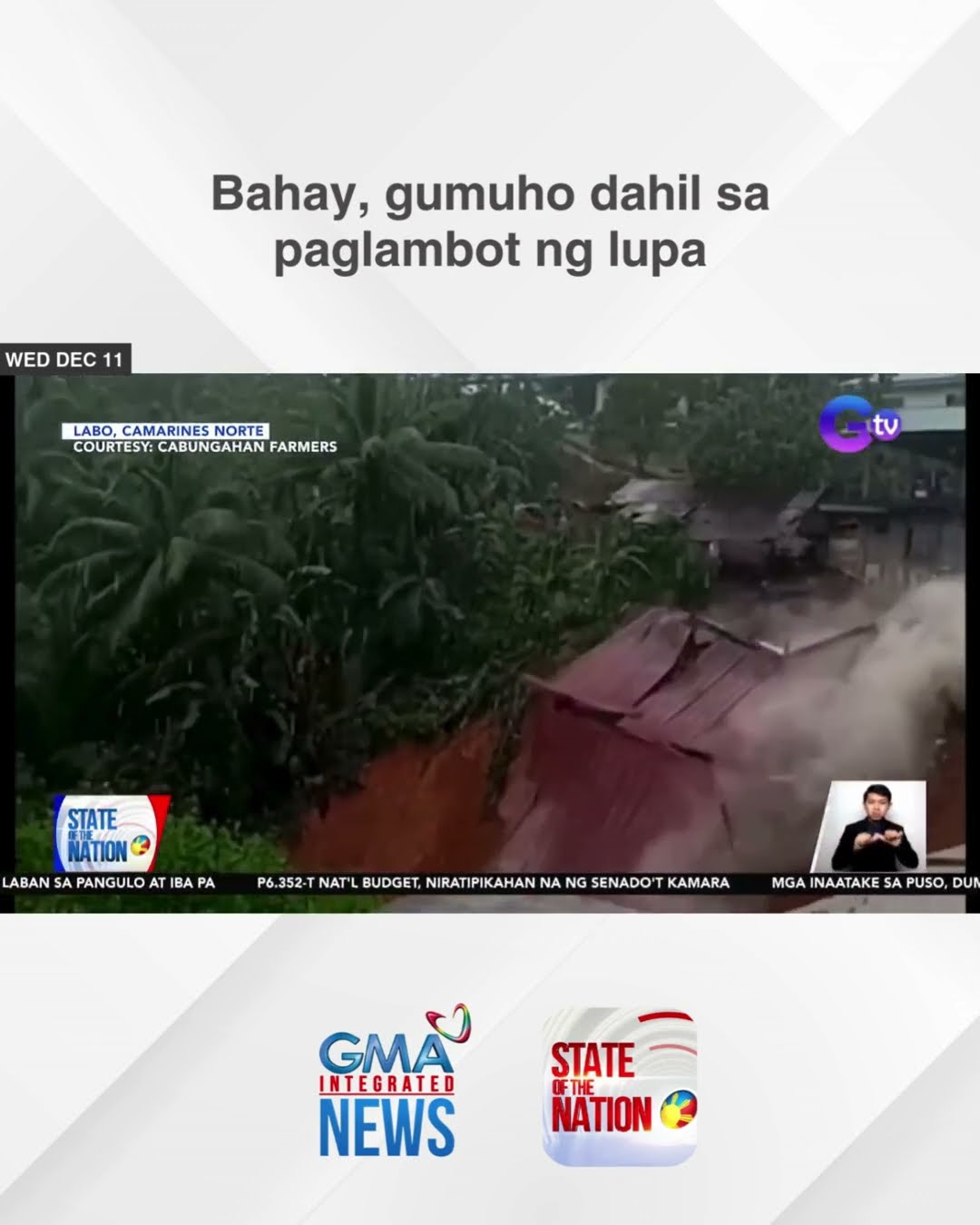 Bahay, gumuho dahil sa paglambot ng lupa | SONA