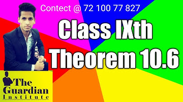 Class 9 Maths | Chapter 10 | Circle |  Theorem 10.6 | CBSE | NCERT