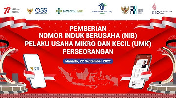 Pemberian Nomor Induk Berusaha (NIB) Pelaku Usaha Mikro Kecil (UMK) Perseorangan di Manado