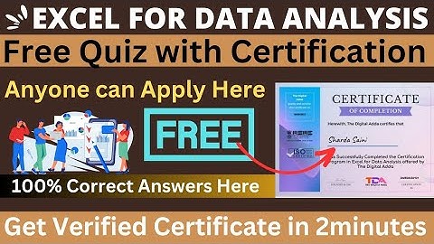 Free Excel for Data Analysis Certification | Excel Free Certificate Online | Free Certificate