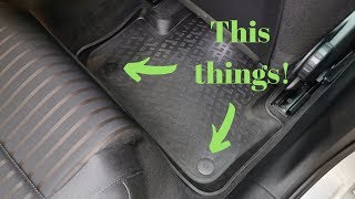 How to add plastic retaining clips for the rear floor mats in any car