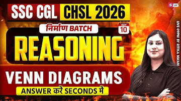 SSC CGL/ CHSL 2026 | Venn Diagrams for SSC CGL/ CHSL Reasoning | Reasoning by Ritika Tomar Mam