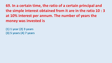 69. In a certain time, the ratio of a certain principal and the simple interest obtained || edu214