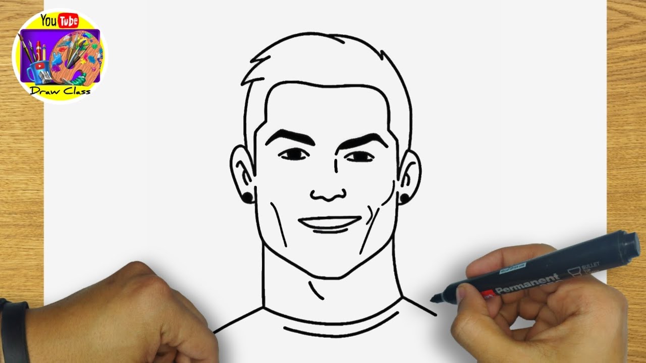 HOW TO DRAW CRISTIANO RONALDO STEP BY STEP - YouTube