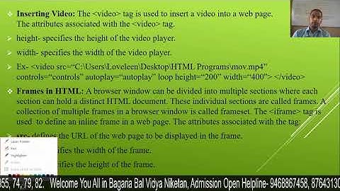 - Inserting Object in HTML- 7  Ch- 7