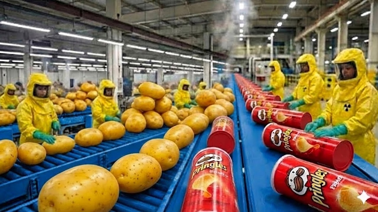Inside a Modern Pringles Factory:From Whole Potatoes to Stacked Potato Chips Pringles (Full Process)