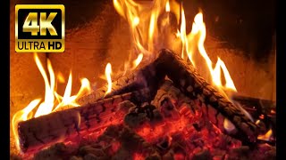 🔥 Relaxing Fireplace with Burning Logs and Crackling Fire Sounds for Stress Relief 4K