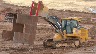 John Deere 755K Moving Trench Box