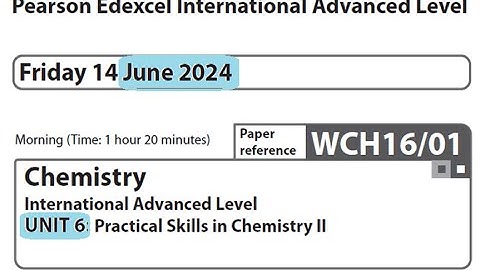 Unit 6 June 2024 -  A2 Chemistry Edexcel -  Dr  Hanaa Assil