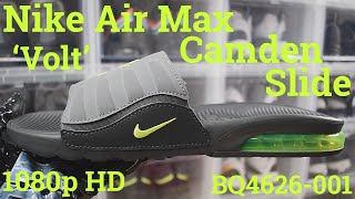 Nike Air Max Camden Slide 'Volt' BQ4626-001 (2019) An Unboxing and Detailed Look! Grey Black