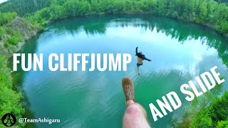 CRAZY SLIDE AND CLIFFJUMPING CHASE | POV AND DRONE by AE Films - André Eckhardt 238 views 5 years ago 1 minute, 14 seconds