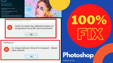 100% Fix Photoshop CC Error || An integer between 96 and 8 is required || Not enough memory RAM fix